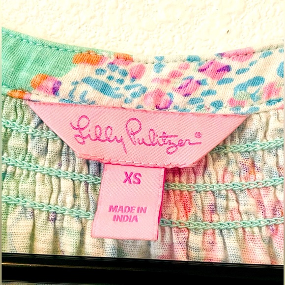 Lilly Pulitzer Essie Top in Minty Fresh Fansea Shells XS - Picture 3 of 5